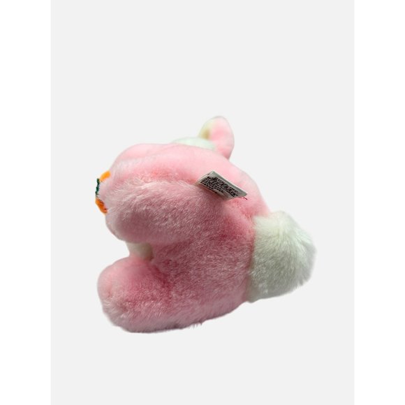 Gund Pink 9" Rabbit Easter Bunny Holding Carrot 1983 Vtg Plush Stuffed Animal - Picture 10 of 11